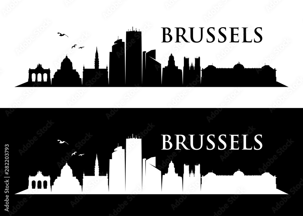 Brussels skyline - Belgium - vector illustration