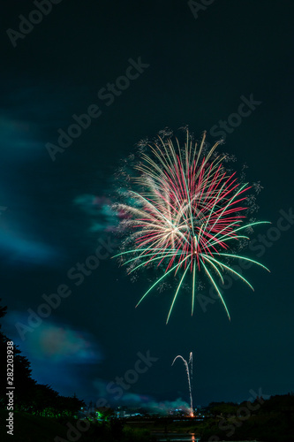 A display of fireworks at Sanda city  Hyogo  Japan