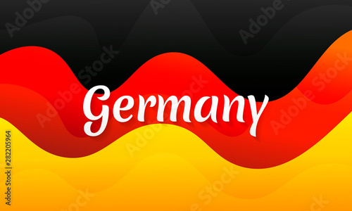 Germany flag icon vector design. Abstract liquid gradient background. Trendy layered backdrop.