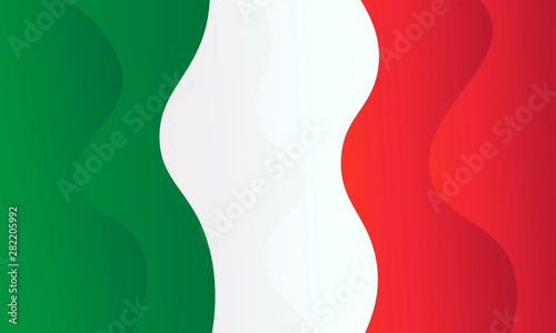 Italy flag icon vector design. Abstract liquid gradient background. Trendy layered backdrop.