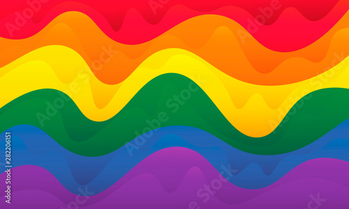 Lgbtq pride flag sign. Lesbian, homosexual, same sex rainbow background.