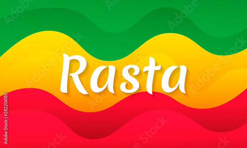 Rastafarian flag sign. Abstract rasta background vector design. Reggae collors backdrop.