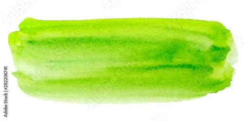 Vector green paint texture isolated on white - watercolor horizontal banner for Your design