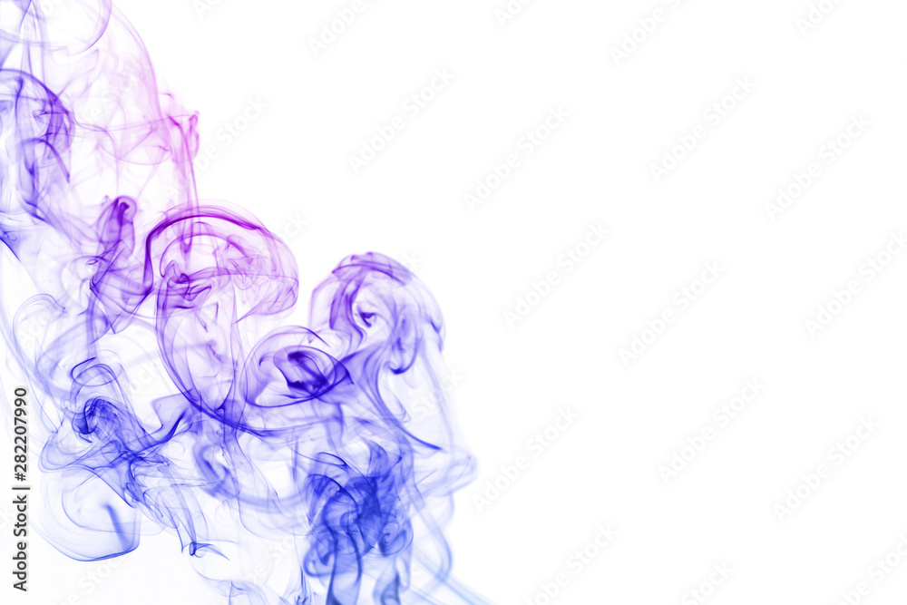 colorful smoke isolated on white background