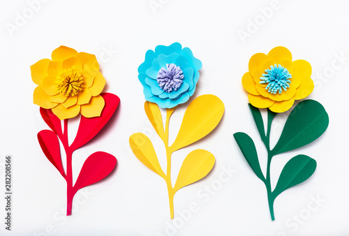Colorful handmade paper flo...
