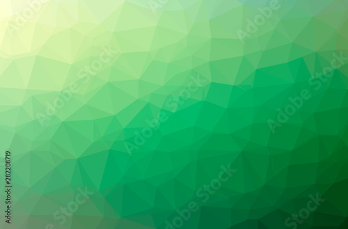 Illustration of abstract Green, Yellow horizontal low poly background. Beautiful polygon design pattern.