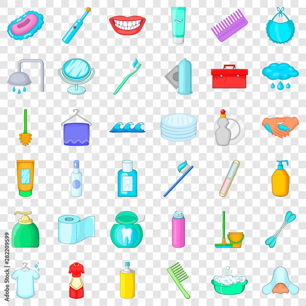 Cleaning icons set. Cartoon style of 36 cleaning vector icons for web for any design Cleaning icons set. Cartoon style of 36 cleaning vector icons for web for any design
