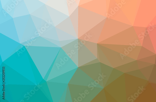 Illustration of abstract Blue  Orange horizontal low poly background. Beautiful polygon design pattern.