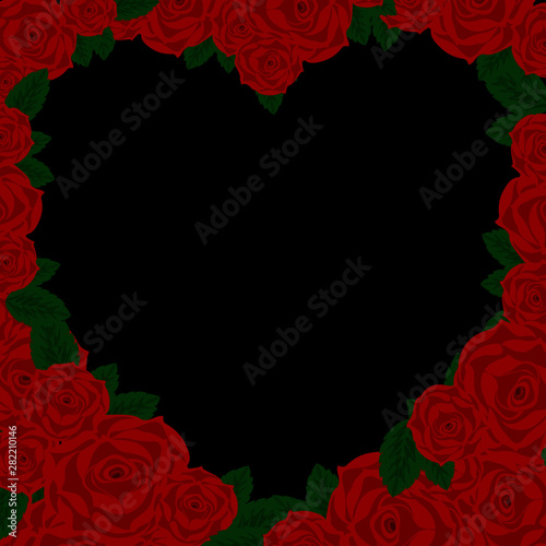 background with red roses and place for your text