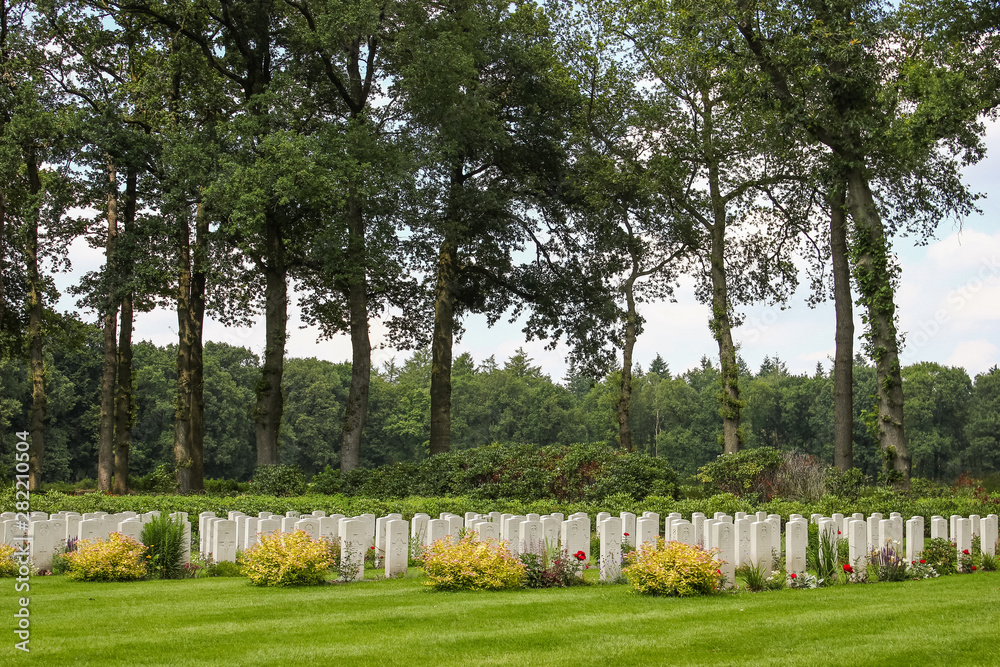 Airborne War Cemetery, Oosterbeek, near Arnhem, the Netherlands. Most of the men buried in the cemetery were Allied servicemen killed in the Battle of Arnhem (Operation Market Garden).
