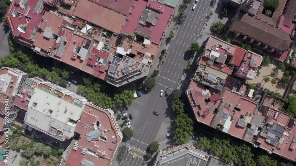 City Streets of Barcelona Spain Grid System Bird's Eye View City Streets of Barcelona Spain Grid System Bird's Eye View