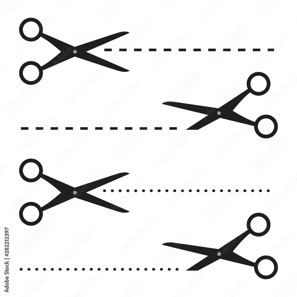 Vector illustration of scissors, boundary cut Vector illustration of scissors, boundary cut