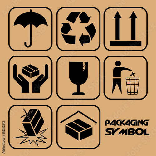 Vector illustration set of packaging symbols