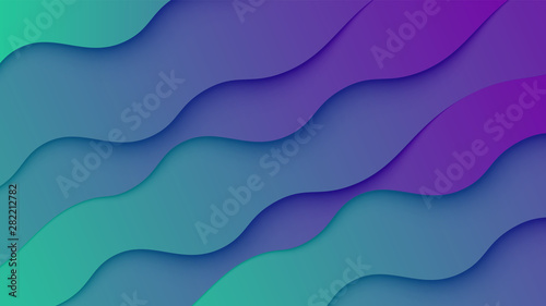 Modern wavy layered paper cut-out background, vector illustration