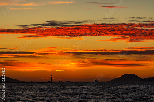 博多湾の夕日