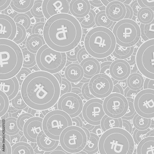 Russian ruble silver coins seamless pattern. Vibra