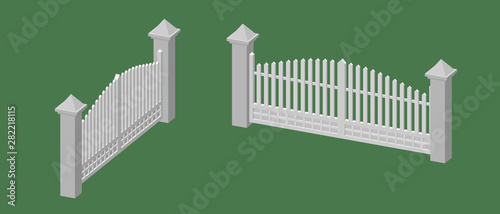 Closed gate. Isolated on gr...