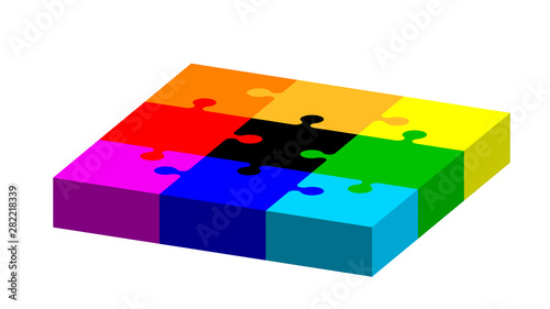 Jigsaw puzzle. Isolated on ...