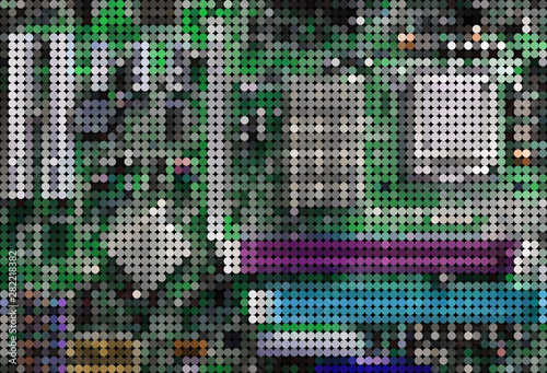 Abstract pixelated Computer...