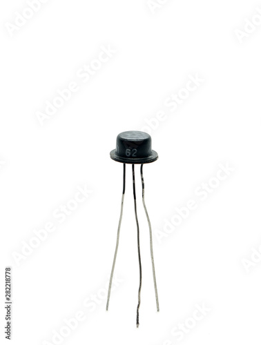 Old germanium triode isolated on white background