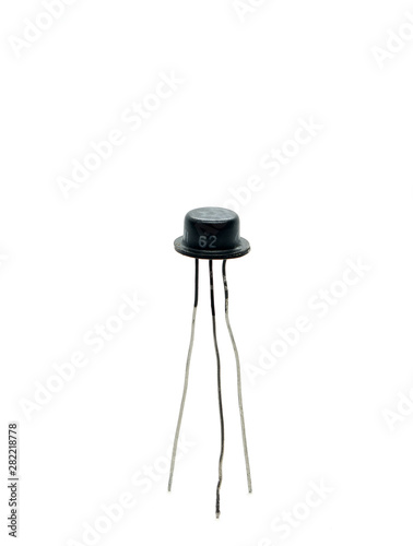 фотографія Old germanium triode isolated on white background