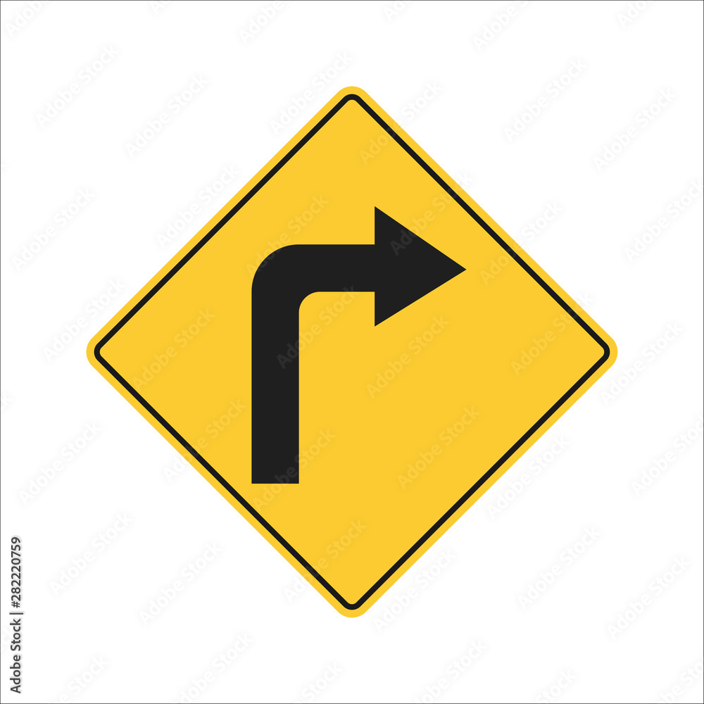 Vector illustration of road sign turn right Vector illustration of road sign turn right