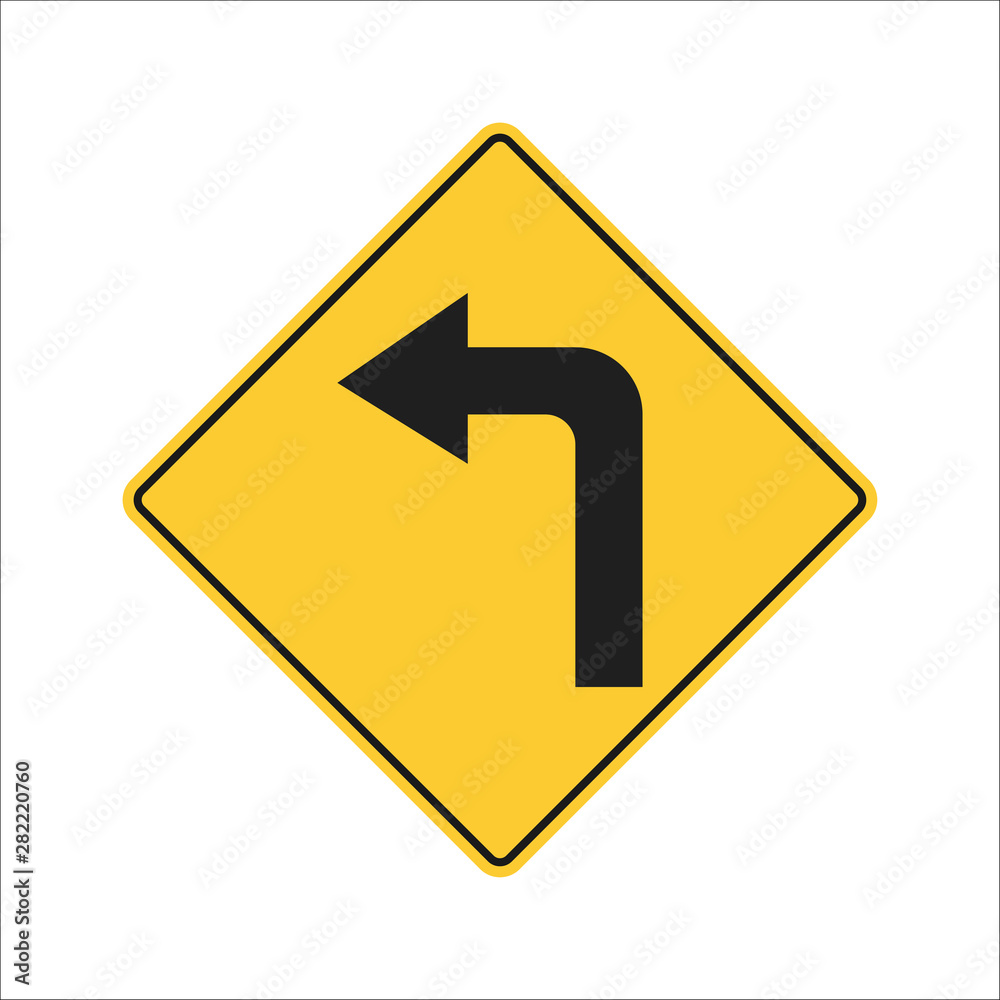 Vector illustration of road sign turn left Vector illustration of road sign turn left