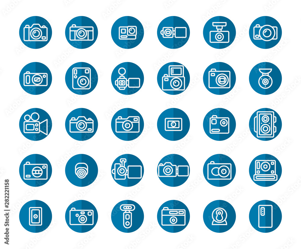 Camera Flat Icon Set ,Vector Illustration. Camera Flat Icon Set ,Vector Illustration.