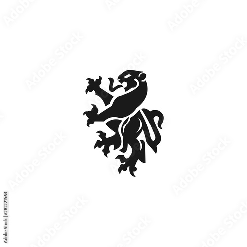 Lion with tribal tattoo logo illustration