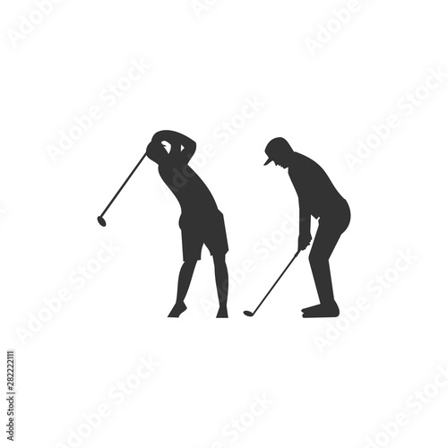 golf logo template, golfer design vector