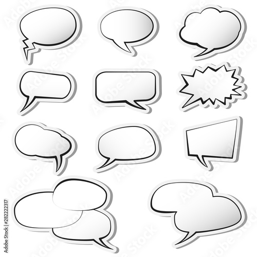 set of comic speech bubble or speech balloons on white background vector illustration