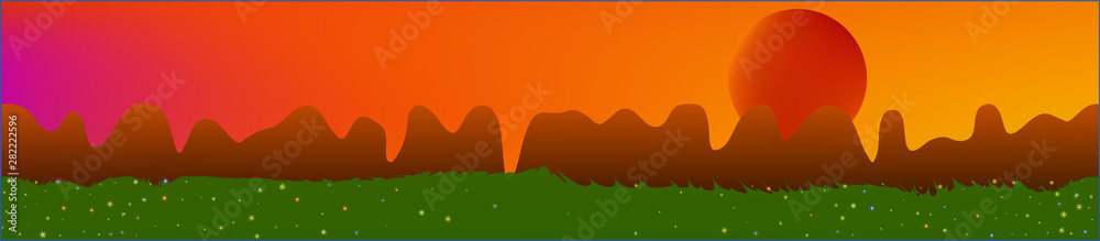 Fototapeta premium Fancy sky, and mountains landscape. 