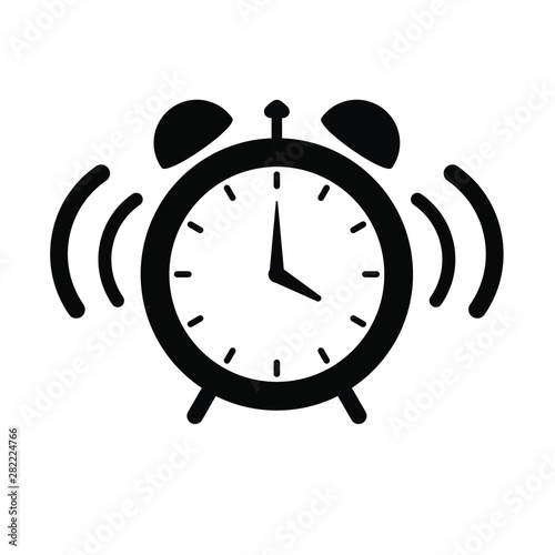 Vector clock with simple but unique design. Good for icon, logo and wallpers. Flat style for remind to wake up.
