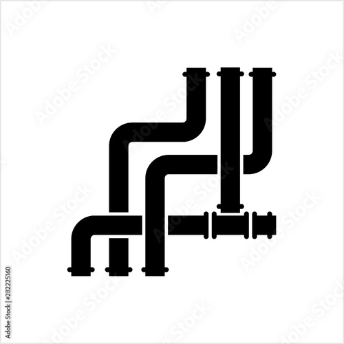 Pipe Icon, Pipe Fitting Icon, Water, Gas, Oil Pipeline, Plumbing Work