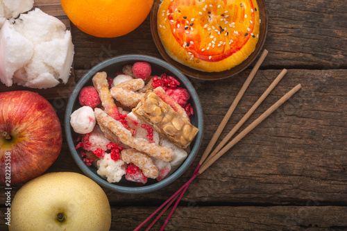 Bilde på lerret Sweets and Fruits for  Chinese Ghost Festival.