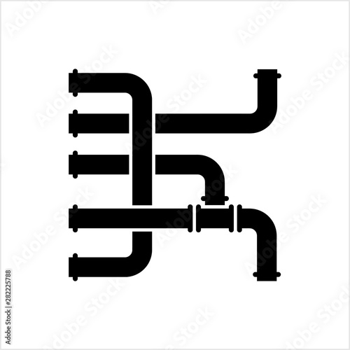 Pipe Icon, Pipe Fitting Icon, Water, Gas, Oil Pipeline, Plumbing Work