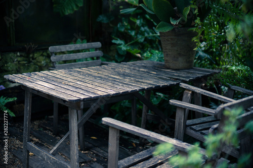 old wooden set for outdoor ...