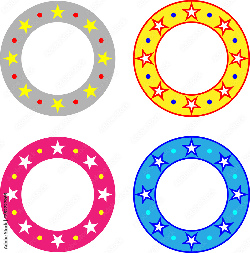 Naklejka premium Stars In Circle