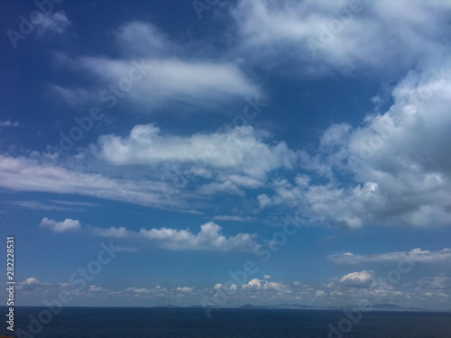 Peaceful blue sky and white clouds