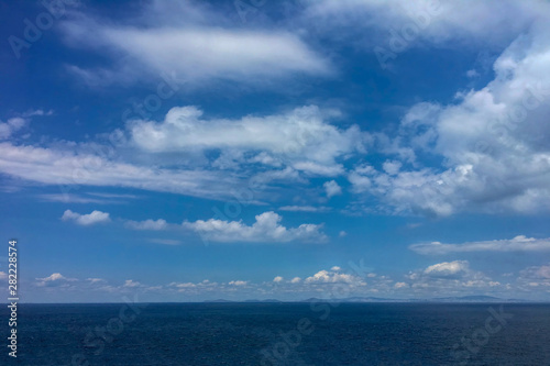 Peaceful blue sky and white clouds