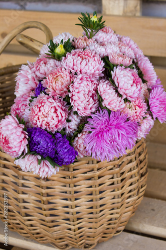 bouquet of purple and pink flowers