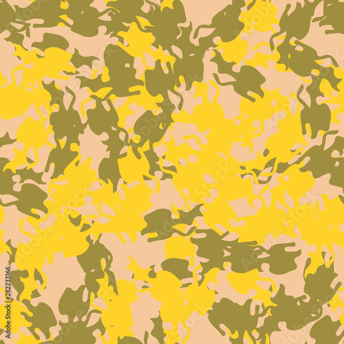 UFO camouflage of various shades of green, yellow and beige colors