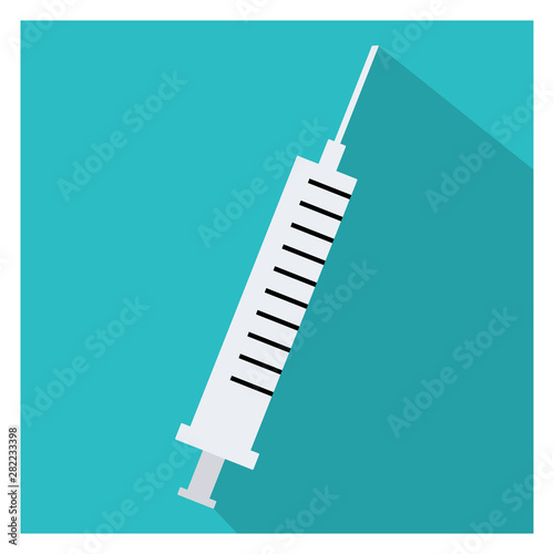 Flat injection icon vector illustration on color background