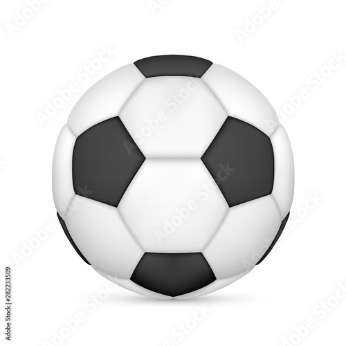 Vector Soccer Ball in White and Black Leather
