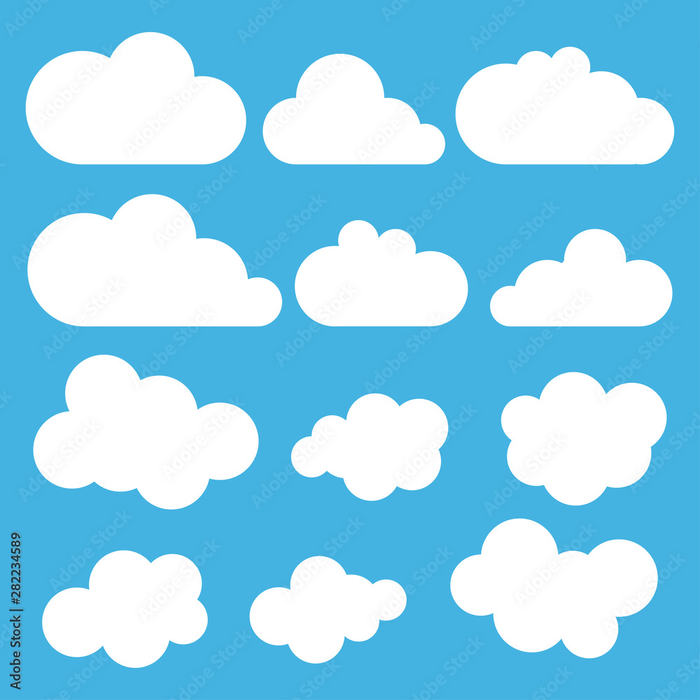 Vector illustration set of clouds