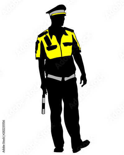 People of special police force on white background