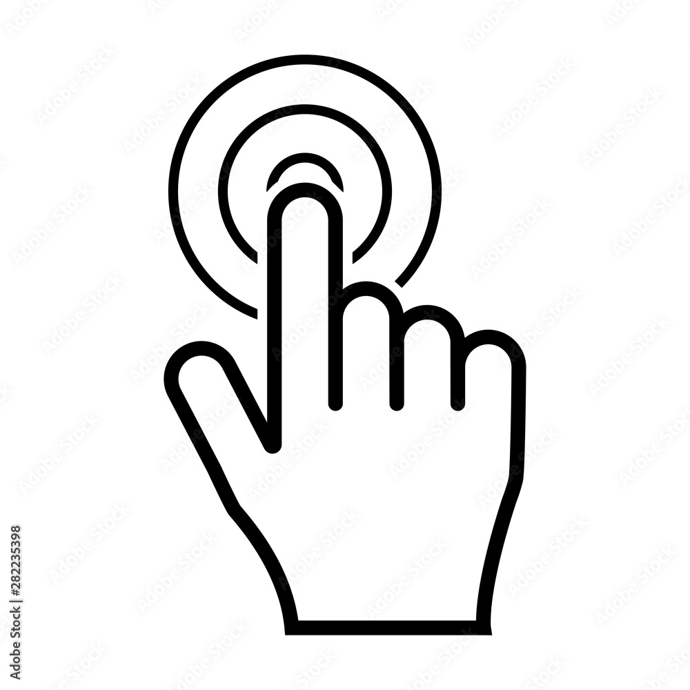 Hand click icon isolated on the white background - obrazy, fototapety, plakaty 