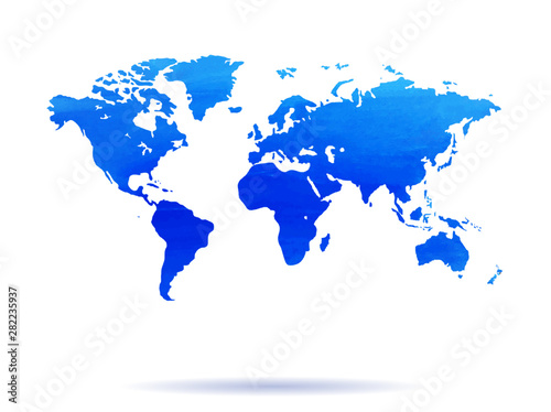 world map bright blue art vector global