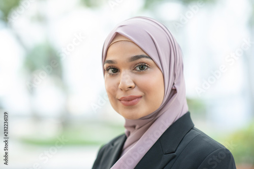Muslim woman in business suit