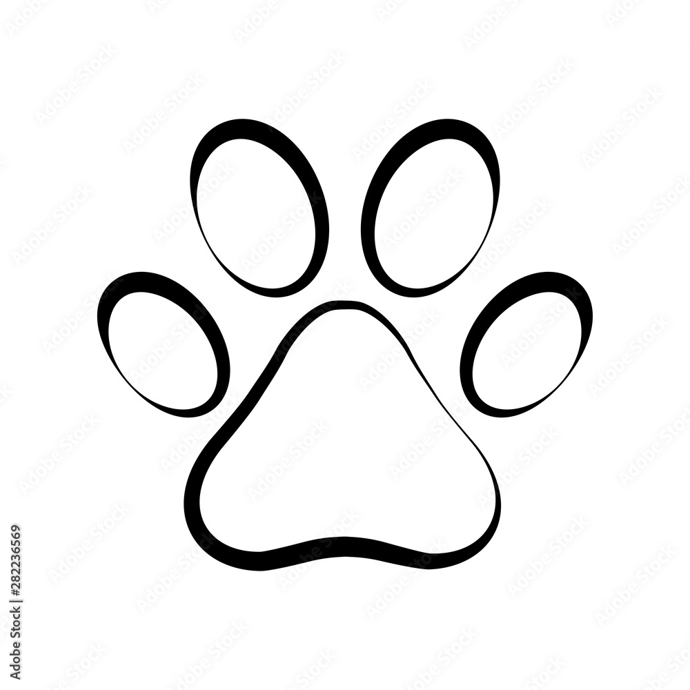 Paw icon vector isolated on the white background Paw icon vector isolated on the white background